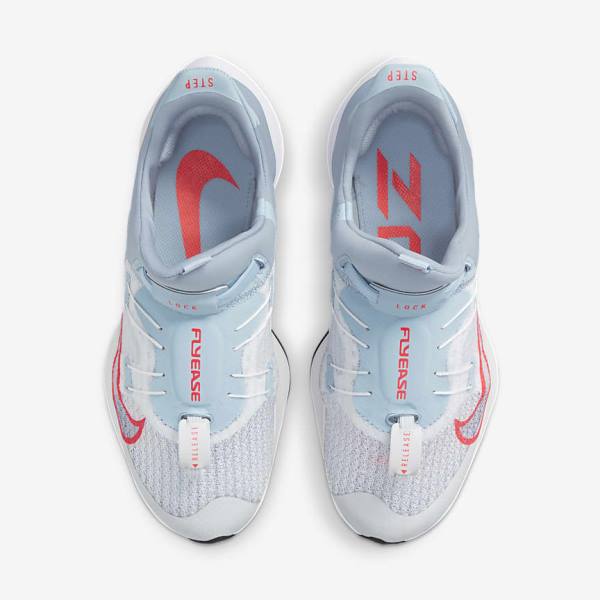 Nike Air Zoom Tempo NEXT% FlyEase Easy On-Off Straßen Laufschuhe Damen Hellblau Platin Weiß Rot | NK639VKF