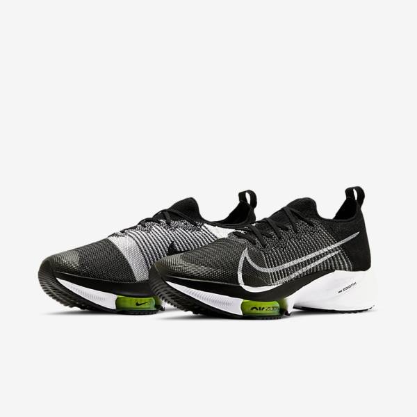 Nike Air Zoom Tempo NEXT% Straßen Laufschuhe Herren Schwarz Weiß | NK893SDA