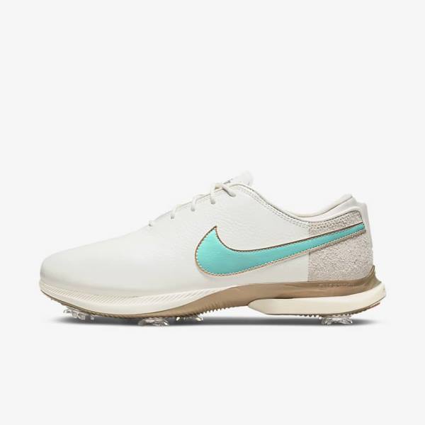 Nike Air Zoom Victory Tour 2 Golfschuhe Herren Weiß Hellbraun Türkis | NK568KZO