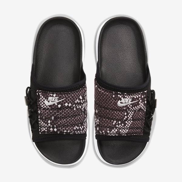 Nike Asuna Print Badelatschen Damen Schwarz | NK453RUY