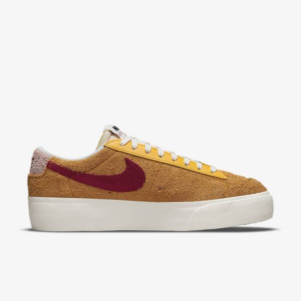 Nike Blazer Low Plattform Sneakers Damen Gold | NK130GAB