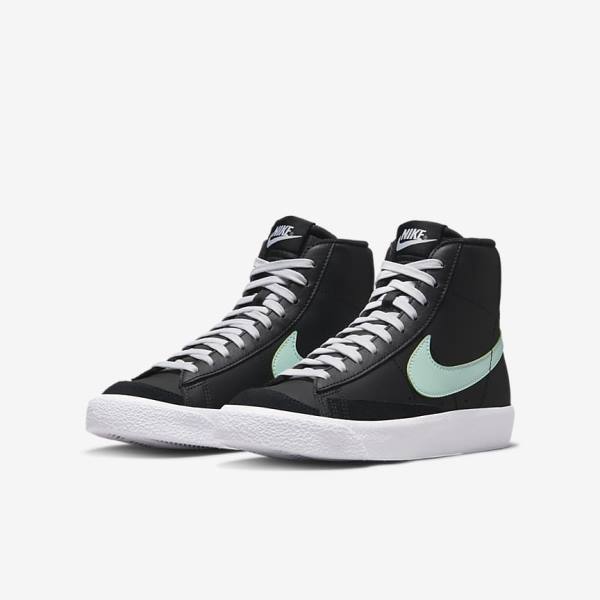 Nike Blazer Mid 77 Older Sneakers Kinder Schwarz Weiß Mintfarben | NK097VLD