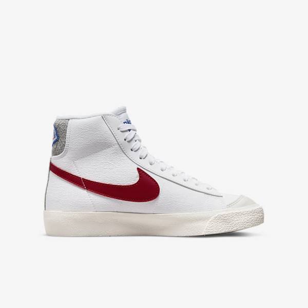 Nike Blazer Mid 77 Older Sneakers Kinder Weiß Hellgrau Rot | NK167ILG