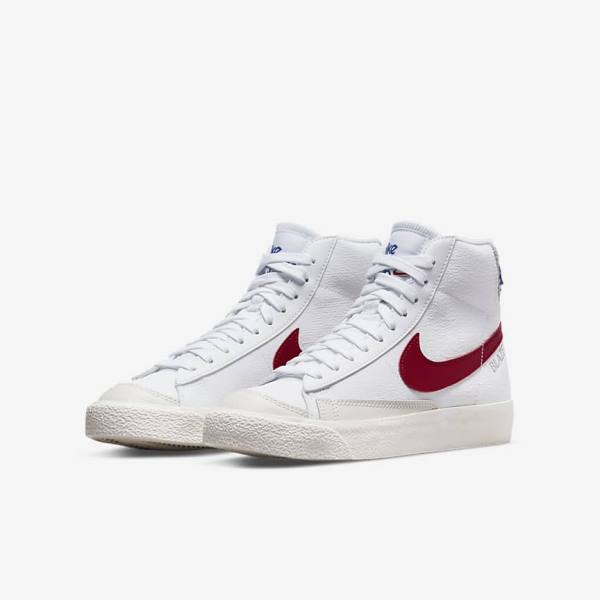 Nike Blazer Mid 77 Older Sneakers Kinder Weiß Hellgrau Rot | NK167ILG