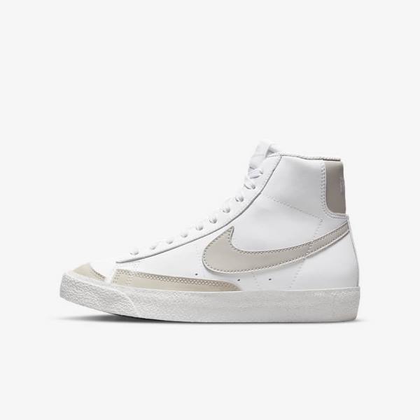 Nike Blazer Mid 77 SE Older Basketballschuhe Kinder Weiß Hellbeige | NK869QSF