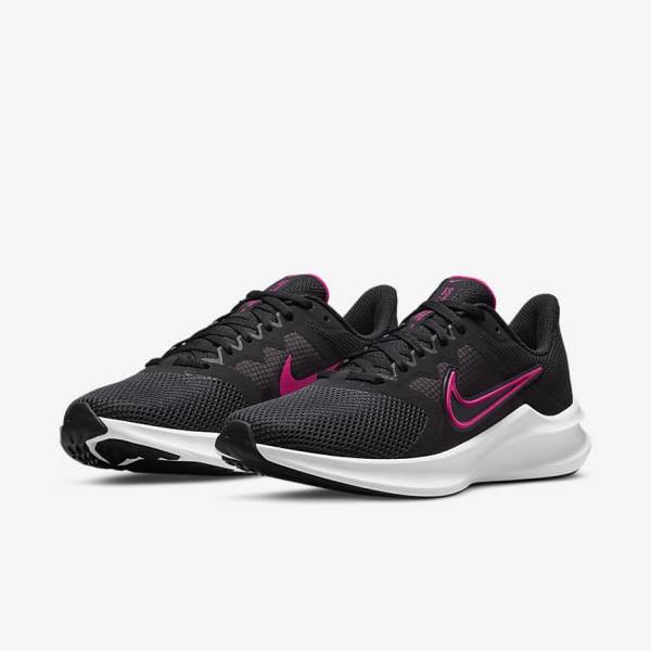 Nike Downshifter 11 Straßen Laufschuhe Damen Schwarz Dunkelgrau Weiß | NK672DTY