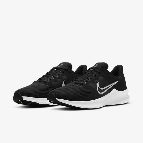 Nike Downshifter 11 Straßen Laufschuhe Herren Schwarz Dunkelgrau Weiß | NK025PUE