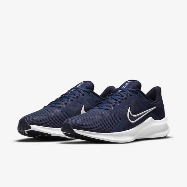 Nike Downshifter 11 Straßen Laufschuhe Herren Navy | NK547IWF