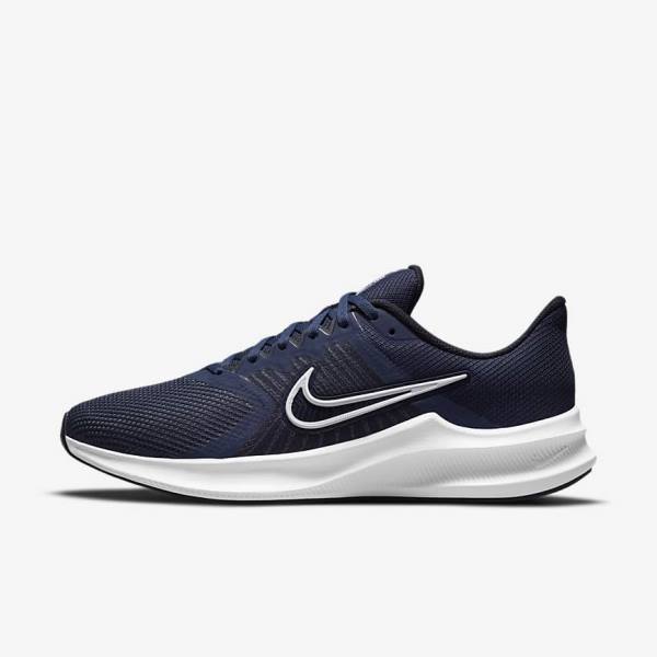 Nike Downshifter 11 Straßen Laufschuhe Herren Navy | NK547IWF