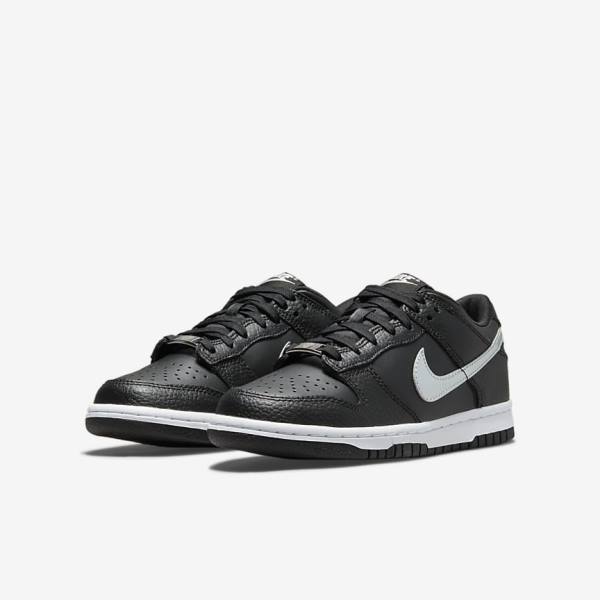 Nike Dunk Low Older Sneakers Kinder Schwarz Grau Weiß | NK529CGT