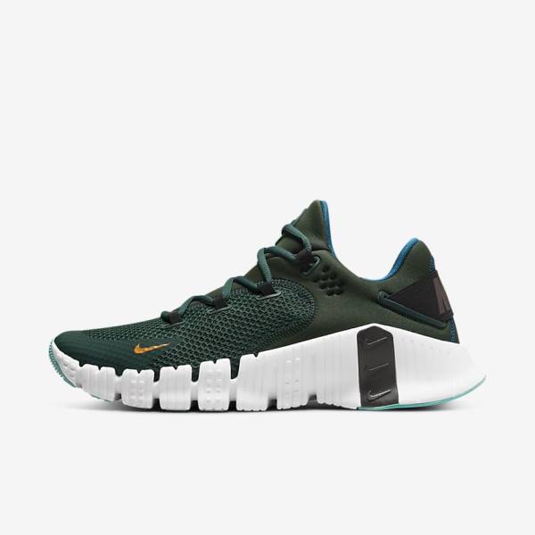 Nike Free Metcon 4 Sportschuhe Herren Grün Schwarz Weiß | NK473QYM