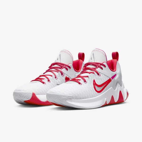 Nike Giannis Immortality Basketballschuhe Damen Weiß Rosa Platin Rot | NK216SQG