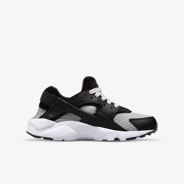 Nike Huarache Run Older Sneakers Kinder Schwarz Grau Weiß Rot | NK176BZR