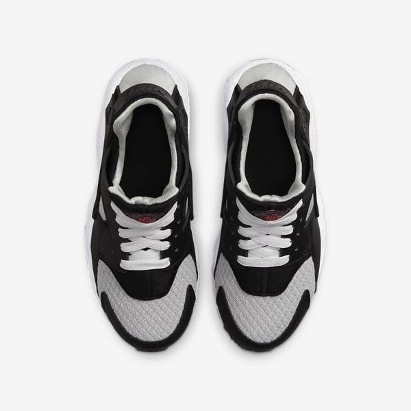 Nike Huarache Run Older Sneakers Kinder Schwarz Grau Weiß Rot | NK176BZR