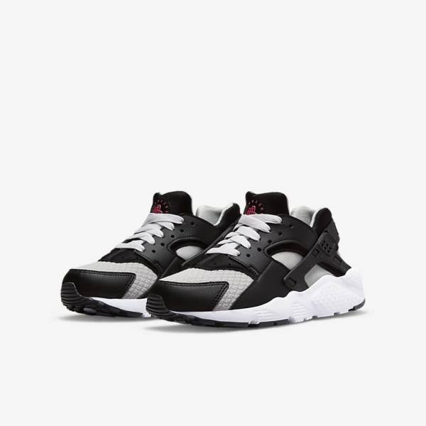 Nike Huarache Run Older Sneakers Kinder Schwarz Grau Weiß Rot | NK176BZR