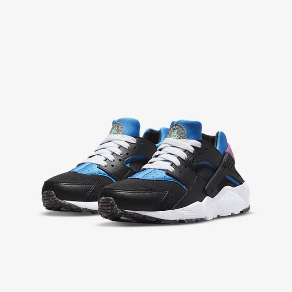 Nike Huarache Run Older Sneakers Kinder Schwarz Hellblau Rosa Mintfarben | NK237JZU