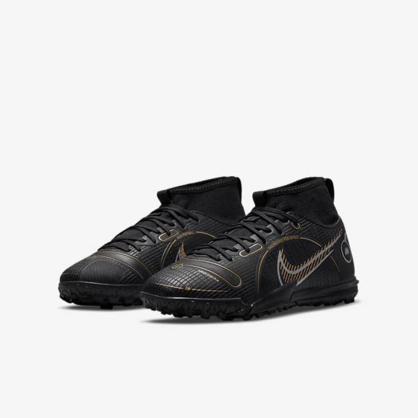 Nike Jr. Mercurial Superfly 8 Academy TF Older Turf Fußballschuhe Kinder Metal Metal Gold | NK139BJV