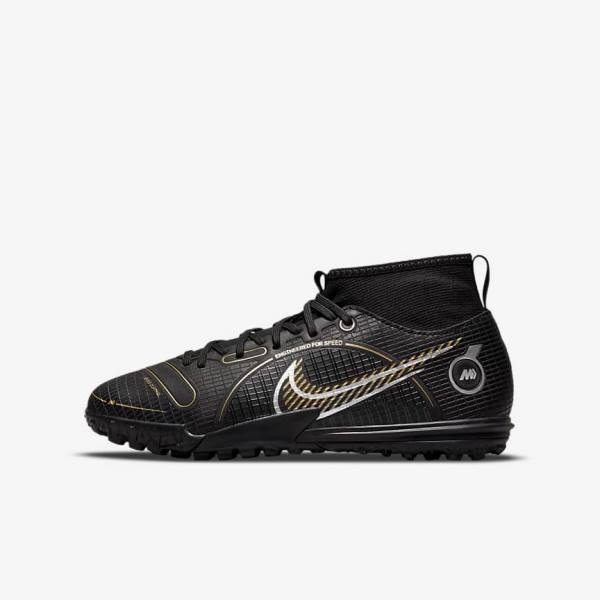 Nike Jr. Mercurial Superfly 8 Academy TF Older Turf Fußballschuhe Kinder Metal Metal Gold | NK139BJV