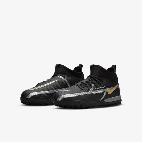 Nike Jr. Phantom GT2 Academy Dynamic Fit TF Older Turf Fußballschuhe Kinder Metal Gold Metal | NK745MNK