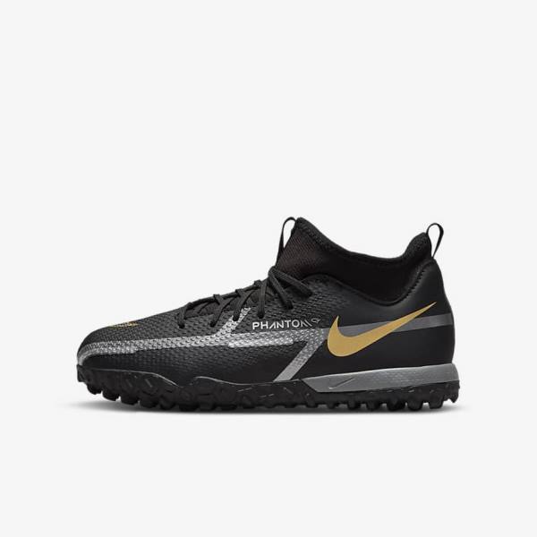 Nike Jr. Phantom GT2 Academy Dynamic Fit TF Older Turf Fußballschuhe Kinder Metal Gold Metal | NK745MNK