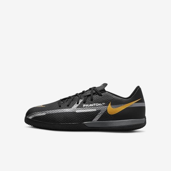 Nike Jr. Phantom GT2 Academy IC Older Indoor Court Fußballschuhe Kinder Metal Gold Metal | NK971YWM