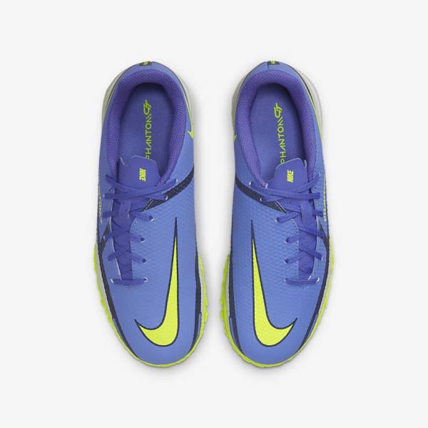 Nike Jr. Phantom GT2 Academy TF Older Turf Fußballschuhe Kinder Blau Grau | NK345YJT