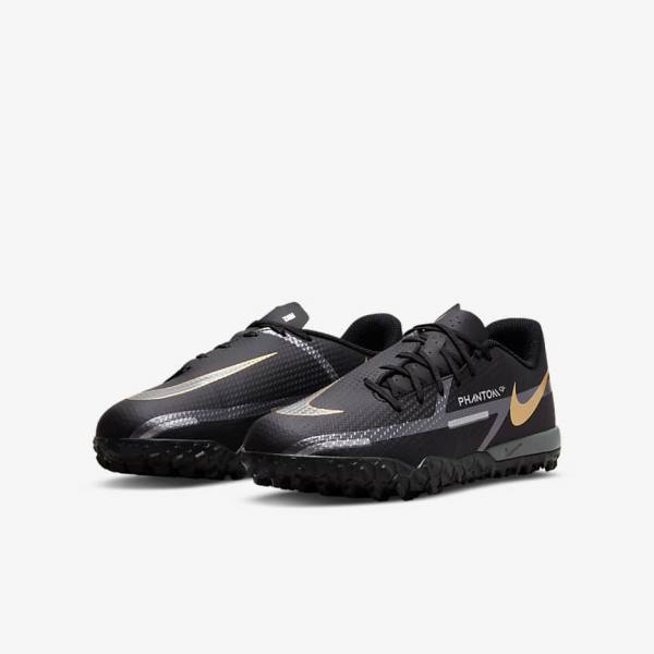 Nike Jr. Phantom GT2 Academy TF Older Turf Fußballschuhe Kinder Metal Gold Metal | NK867CSX