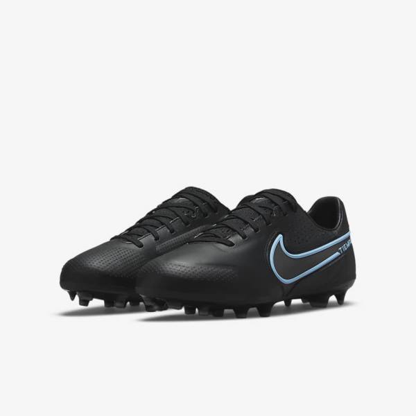 Nike Jr. Tiempo Legend 9 Pro FG Older Firm-Ground Fußballschuhe Kinder Schwarz Grau | NK867VRT