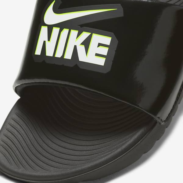 Nike Kawa Older Badelatschen Kinder Schwarz Weiß | NK320MAZ