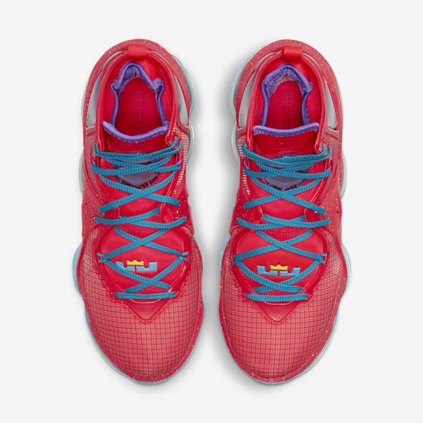 Nike LeBron 19 Basketballschuhe Damen Rot Blau Lila Rot | NK546LGS