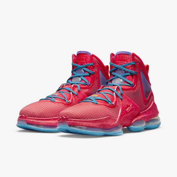 Nike LeBron 19 Basketballschuhe Damen Rot Blau Lila Rot | NK546LGS