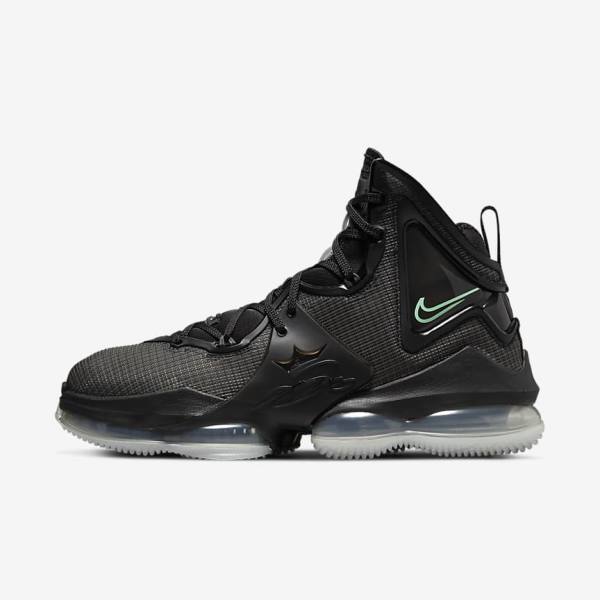 Nike LeBron 19 Basketballschuhe Herren Schwarz Dunkelgrau Grün | NK152AWO