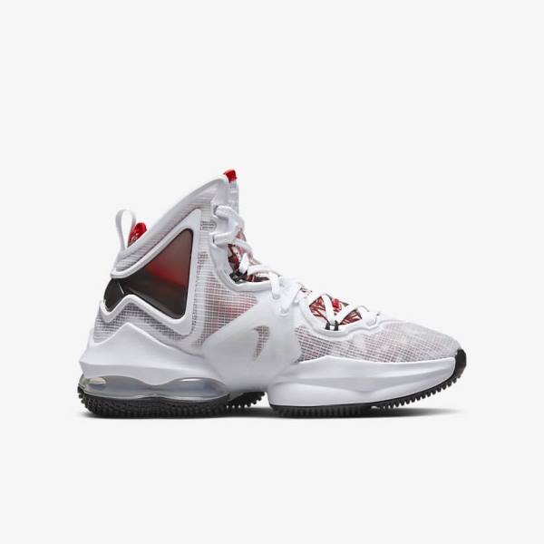 Nike LeBron 19 Older Basketballschuhe Kinder Weiß Schwarz Rot | NK315BRW