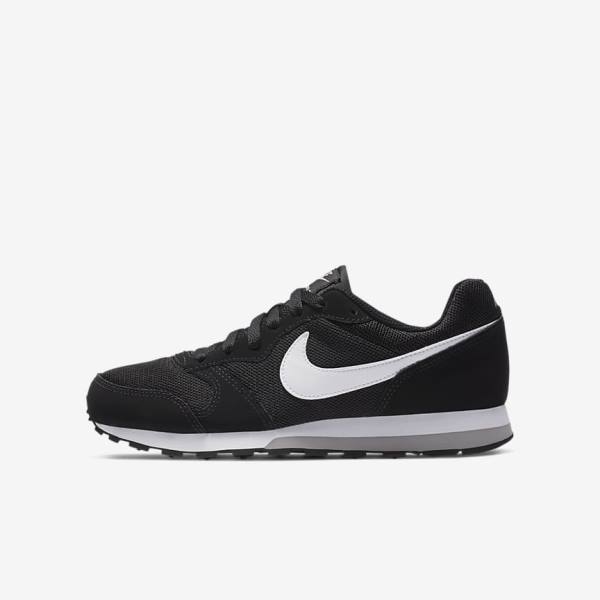 Nike MD Runner 2 Older Sneakers Kinder Schwarz Grau Weiß | NK165KSA