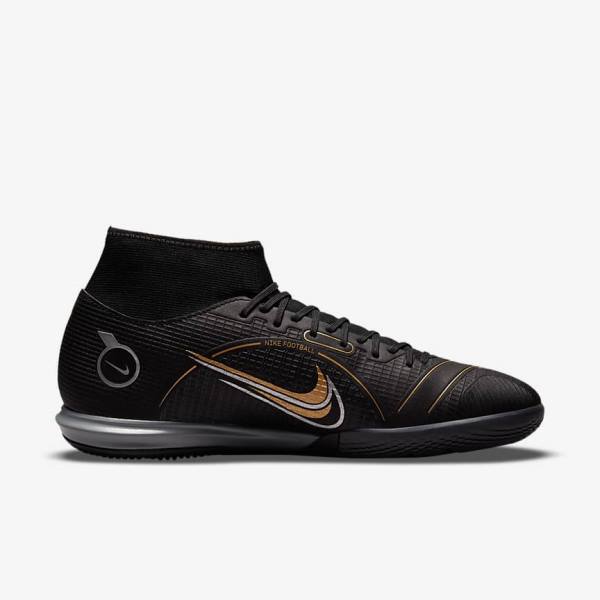 Nike Mercurial Superfly 8 Academy IC Indoor-Court Fußballschuhe Herren Metal Metal Gold | NK280MFO