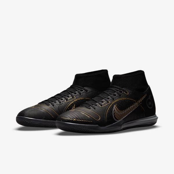 Nike Mercurial Superfly 8 Academy IC Indoor-Court Fußballschuhe Herren Metal Metal Gold | NK280MFO