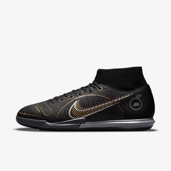 Nike Mercurial Superfly 8 Academy IC Indoor-Court Fußballschuhe Herren Metal Metal Gold | NK280MFO