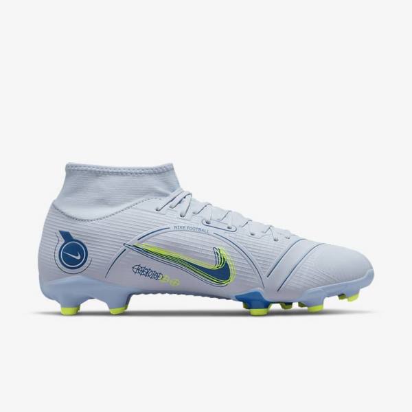 Nike Mercurial Superfly 8 Academy MG Multi-Grounds Fußballschuhe Herren Grau Hellblau Dunkelblau | NK609PNQ