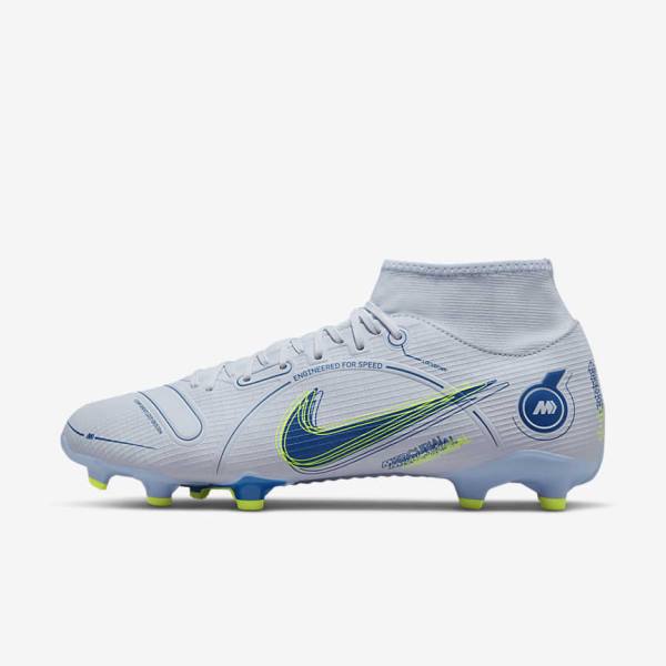 Nike Mercurial Superfly 8 Academy MG Multi-Grounds Fußballschuhe Damen Grau Hellblau Dunkelblau | NK860AQX