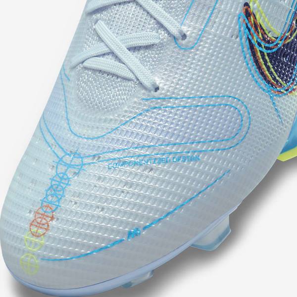 Nike Mercurial Superfly 8 Elite FG Firm-Grounds Fußballschuhe Damen Grau Hellblau Blau | NK295HQK