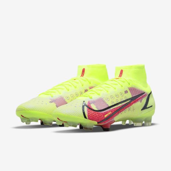 Nike Mercurial Superfly 8 Elite FG Firm-Grounds Fußballschuhe Damen Schwarz Hellrot | NK864MHJ