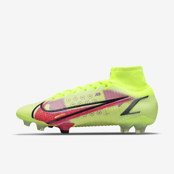 Nike Mercurial Superfly 8 Elite FG Firm-Grounds Fußballschuhe Damen Schwarz Hellrot | NK864MHJ