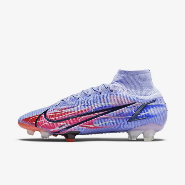 Nike Mercurial Superfly 8 Elite KM FG Firm-Ground Fußballschuhe Herren Indigo Metal | NK843EKW