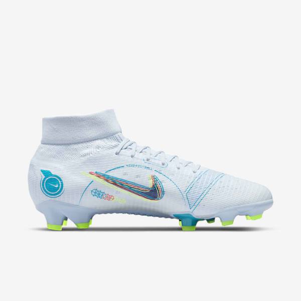 Nike Mercurial Superfly 8 Pro FG Firm-Ground Fußballschuhe Damen Grau Hellblau Dunkelblau | NK162CYN