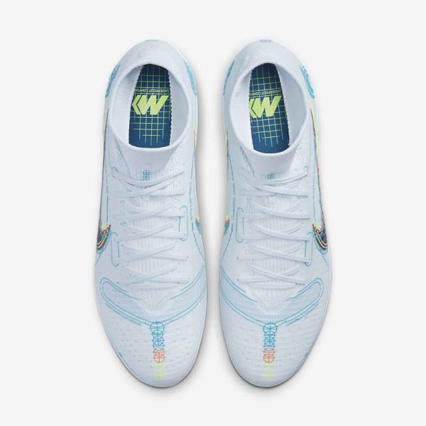 Nike Mercurial Superfly 8 Pro FG Firm-Ground Fußballschuhe Damen Grau Hellblau Dunkelblau | NK162CYN