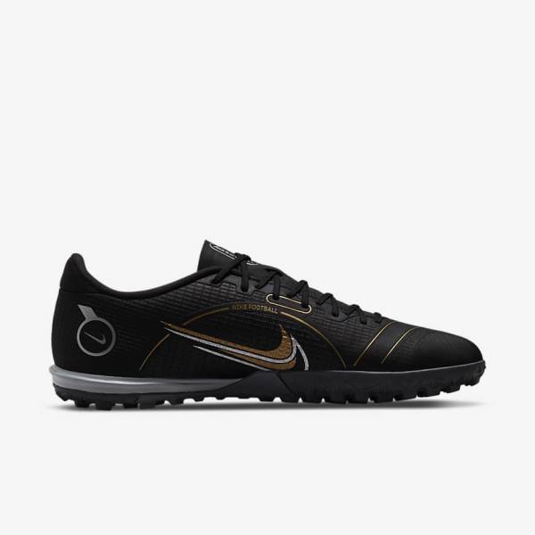 Nike Mercurial Vapor 14 Academy TF Turf Fußballschuhe Damen Metal Metal Gold | NK530XDW