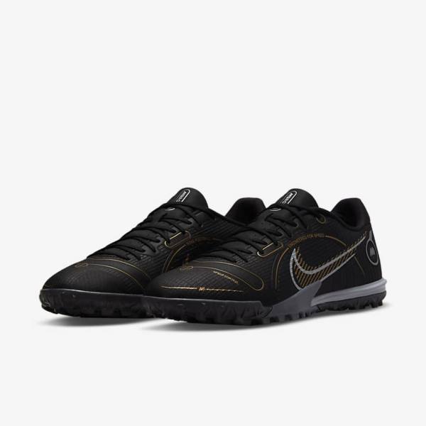 Nike Mercurial Vapor 14 Academy TF Turf Fußballschuhe Damen Metal Metal Gold | NK530XDW