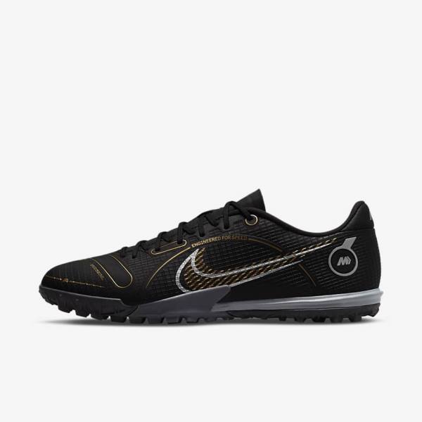 Nike Mercurial Vapor 14 Academy TF Turf Fußballschuhe Damen Metal Metal Gold | NK530XDW