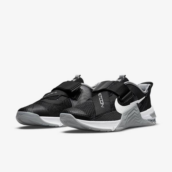 Nike Metcon 7 FlyEase Sportschuhe Herren Schwarz Grau Weiß Platin | NK418OGJ