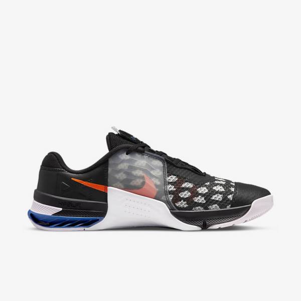 Nike Metcon 7 Sportschuhe Damen Schwarz Weiß Blau Gelb | NK150QWR